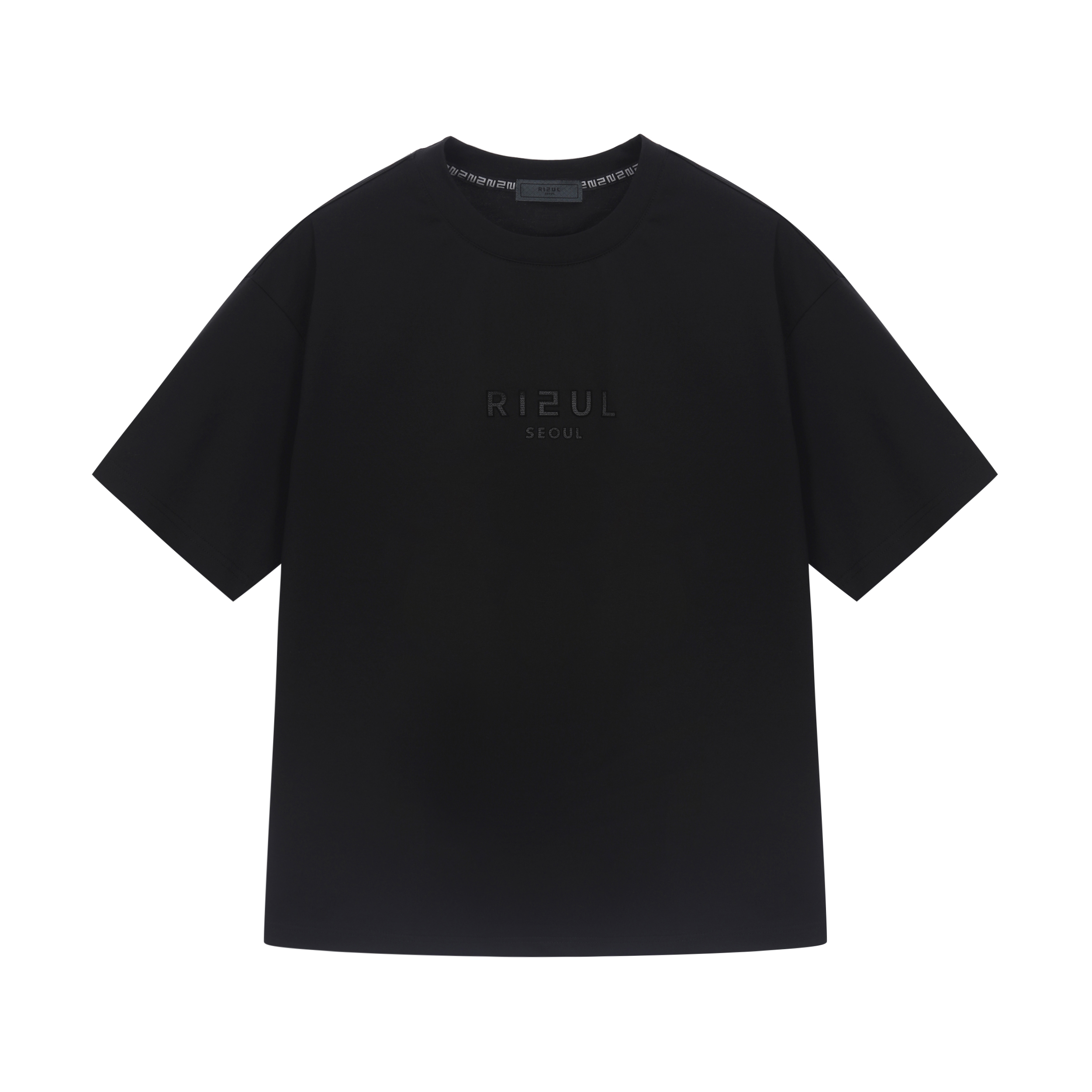 RIEUL 블랙 로고 티셔츠 블랙